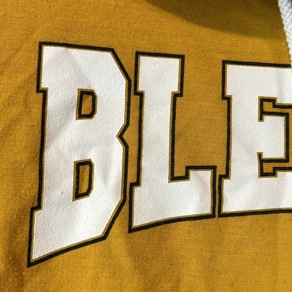 Women’s hooded golden yellow Blessed graphic crop top sweatshirt plus size 1X - Picture 5 of 8